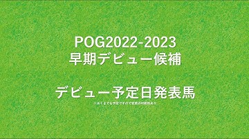 POG2022-2023 デビュー予定日発表馬
